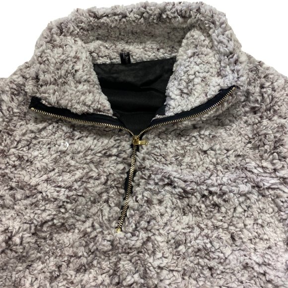 Blooming Jelly Women's Warm Sweater Half Zip Pullover Sweatshirt Faux Fur - Picture 2 of 4